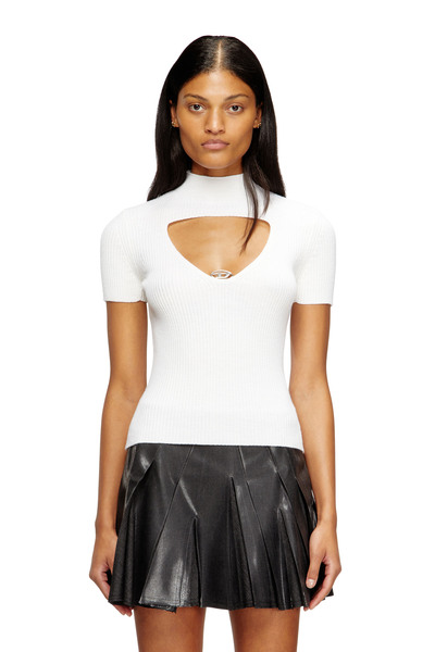  Diesel   Cut Out Wool Knit Top   T Shirts   Woman   White 