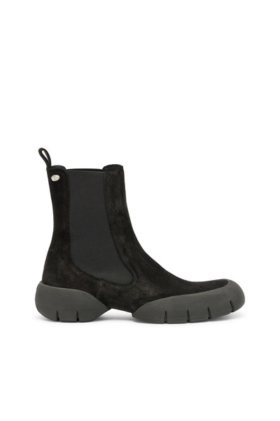  Diesel   D Mathieu   Suede Boots With Rubber Outsole   Boots   Man   Black 