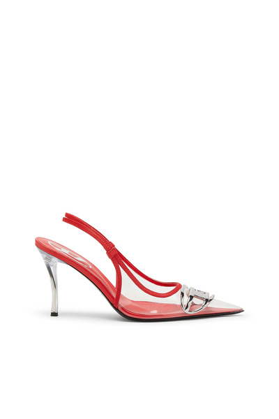  Diesel   D Venus Leather Trim Transparent Slingback Pumps   Heels   Woman   Red 