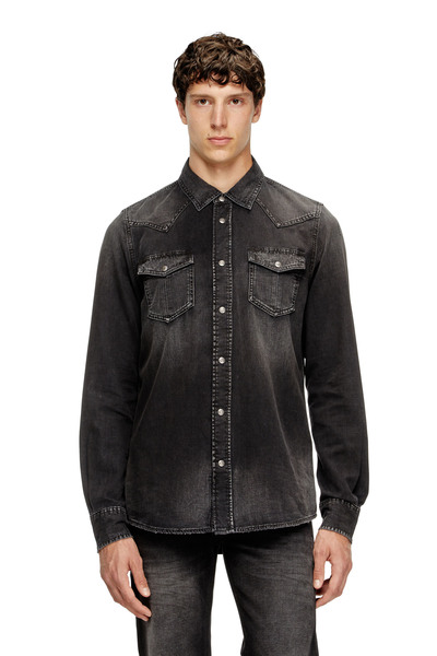  Diesel   Denim Overshirt   Denim Shirts   Man   Black 