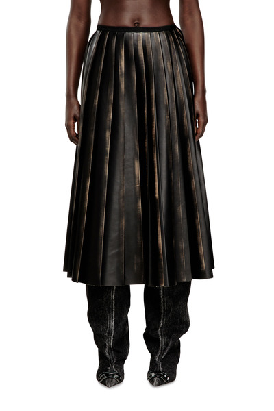  Diesel   Distressed Pleated Midi Skirt   Skirts   Woman   Multicolor 