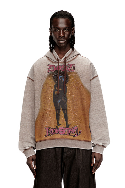  Diesel   Hoodie With Print And Studs   Sweaters   Man   Multicolor 