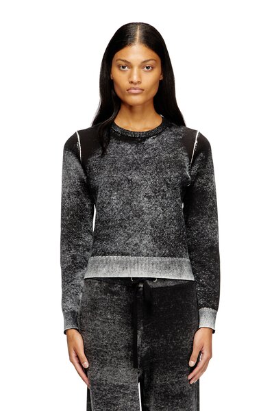  Diesel   Jumper With Faded Reverse Print   Knitwear   Woman   Multicolor 