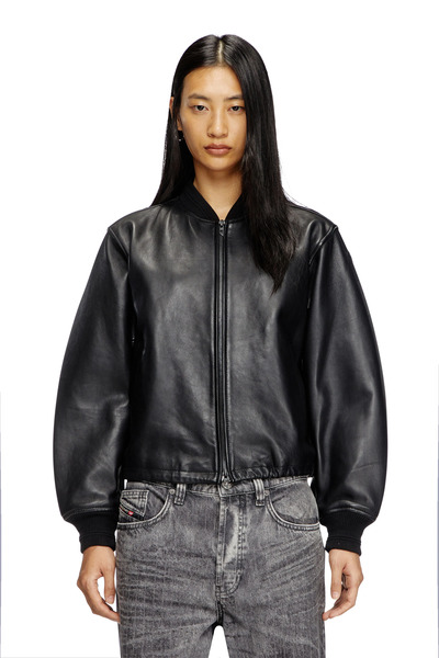  Diesel   Leather Bomber Jacket   Leather Jackets   Woman   Black 