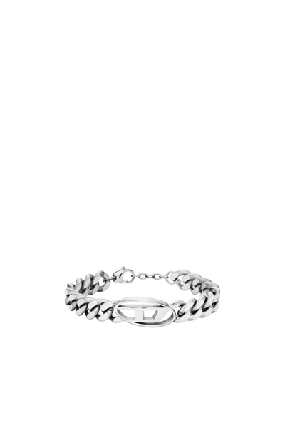  Diesel   Oval D Logo Chain Bracelet   Bracelets   Man   Silver 