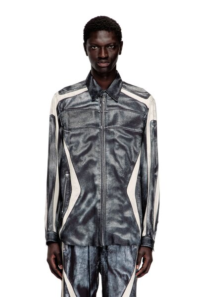  Diesel   Printed Viscose Shirt With Front Zip Closure   Shirts   Man   Multicolor 