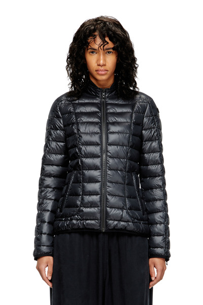  Diesel   Puffer Jacket With Biker Details   Winter Jackets   Woman   Black 