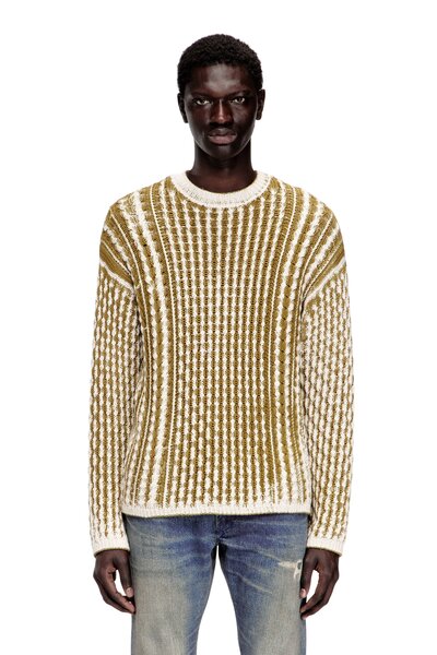  Diesel   Reverse Print Cable Knit Jumper   Knitwear   Man   Multicolor 