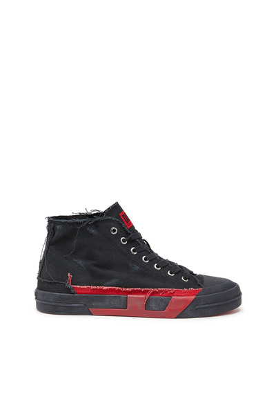  Diesel   S D Verse Distressed High Top Sneakers In Canvas   Sneakers   Man   Multicolor 