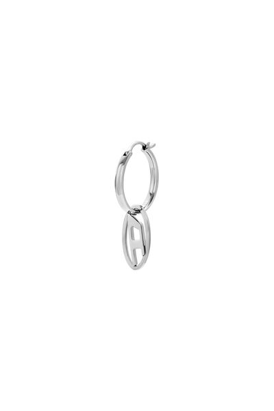  Diesel   Stainless Steel Hoop Earring   Earrings   Unisex   Silver 