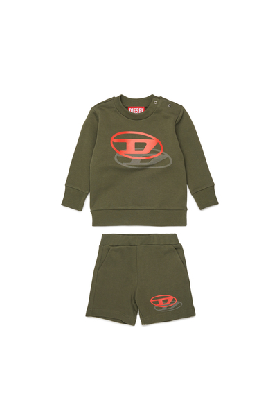  Diesel   Sweat Set With Shadow Logo Print   Jumpsuits   Man   Green 