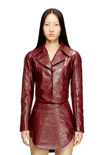  Diesel   Tailored Jacket In Coated Fabric   Jackets   Woman   Red 