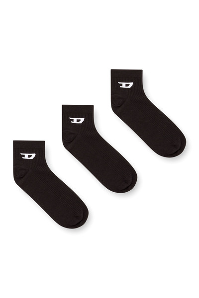  Diesel   Three Pack Ankle Socks With D Logo   Socks   Man   Black 