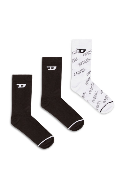  Diesel   Three Pack Cotton Socks With All Over Logo   Socks   Man   Multicolor 