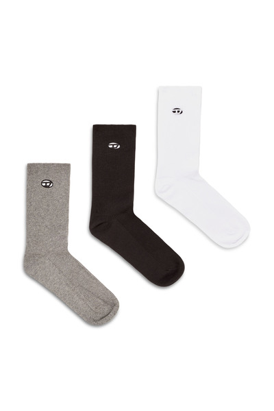  Diesel   Three Pack Of Cotton Socks With Oval D Embroidery   Socks   Man   Multicolor 