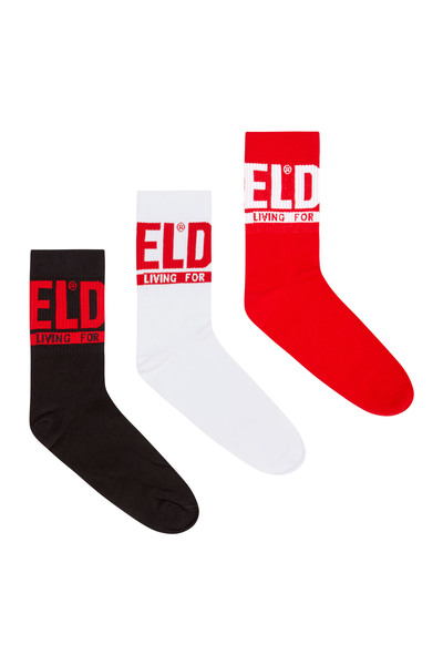  Diesel   Three Pack Of Logo Cuff Socks   Socks   Man   Multicolor 