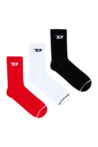  Diesel   Three Pack Ribbed Socks With D Logo   Socks   Man   Multicolor 