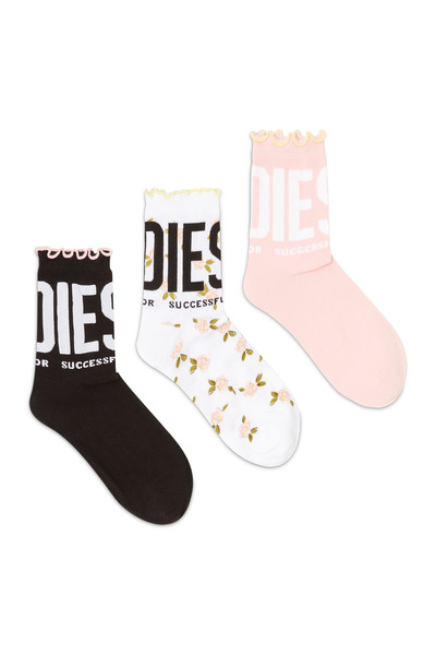 Diesel   Three Pack Socks With Ruffled Edge   Socks   Woman   Multicolor 