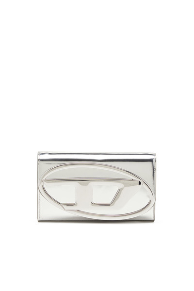  Diesel   Wallet Bag In Mirrored Leather   Wallets Strap   Woman   Silver 