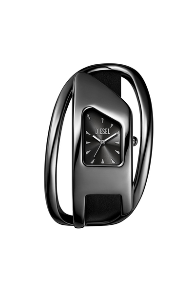  Diesel   Wrap D Black Leather Watch   Timeframes   Woman   Black 