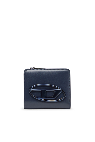  Diesel   Zipped Leather Card Holder   Zip Round Wallets   Man   Blue 