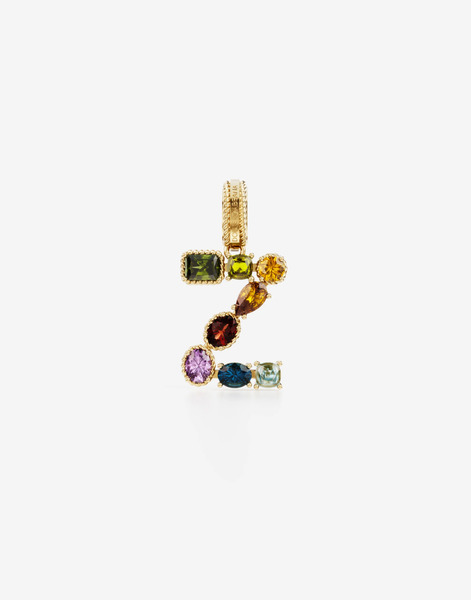  Dolce & Gabbana Alphabet Z Charm In 18kt Yellow Gold And Multicolored Gemstones - Woman Charms Gold Onesize 