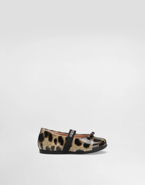  Dolce & Gabbana Ballet Flats In Printed Shiny Calfskin - Woman Shoes For First Steps (19-26) Animal Print Leather 24 