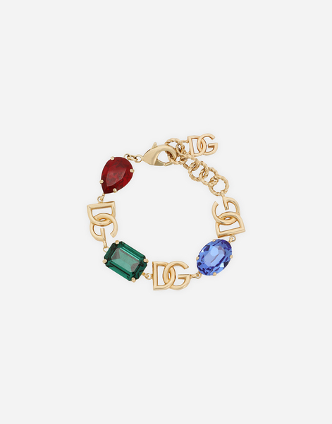  Dolce & Gabbana Bracelet With Dg Logo And Multi-colored Rhinestones - Woman Bijoux Multi-colored Metal Onesize 