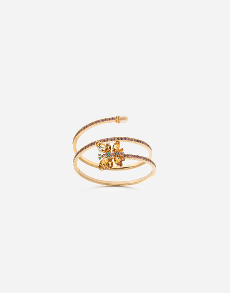  Dolce & Gabbana Butterfly Bracelet 18kt Yellow Gold, Citrines, Amethysts, And Emeralds - Woman Bracelets Gold Gold S 