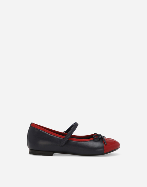  Dolce & Gabbana Calfskin And Patent Leather Ballet Flats With Bow Detail - Woman Shoes (27-40) Multi-colored 37 
