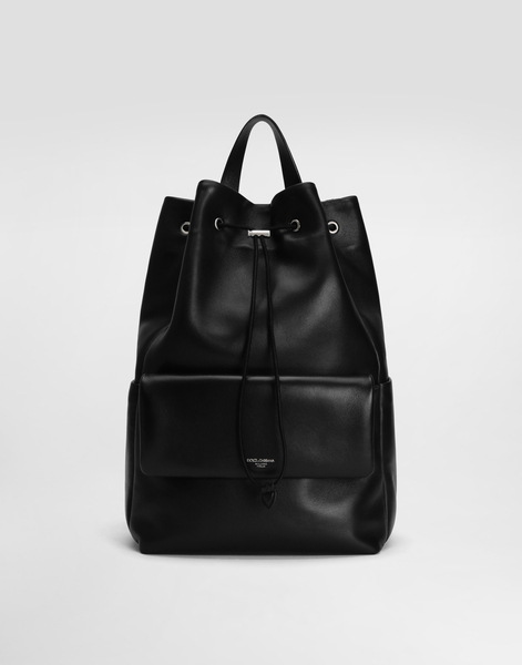  Dolce & Gabbana Calfskin Nappa Leather Backpack - Man Backpacks And Fanny Packs Black Leather Onesize 