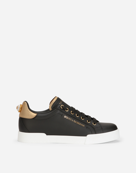  Dolce & Gabbana Calfskin Nappa Portofino Sneakers With Lettering - Woman Sneakers Multi-colored Leather 36.5 