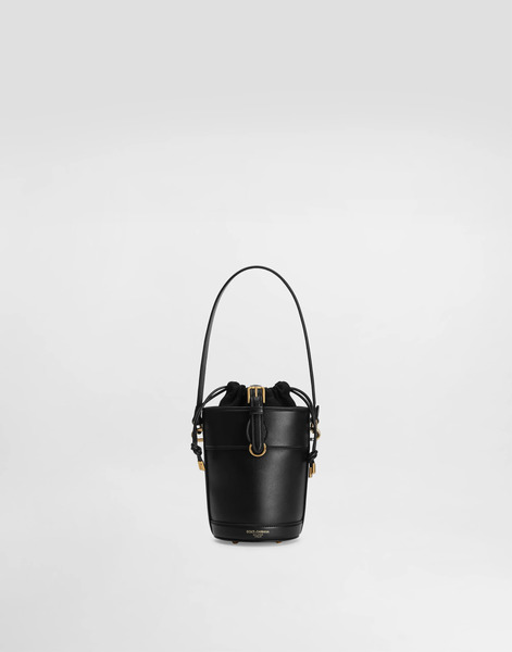  Dolce & Gabbana Capri Bucket Bag In Canvas And Leather - Woman Shoulder And Crossbody Bags Black Onesize 