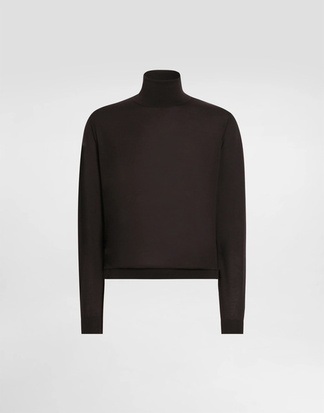  Dolce & Gabbana Cashmere Turtleneck Pullover - Man Sweaters And Cardigans Brown 48 