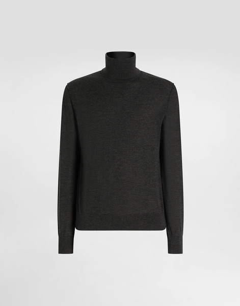 Dolce & Gabbana Cashmere Turtleneck Pullover - Man Sweaters And Cardigans Gray 54 