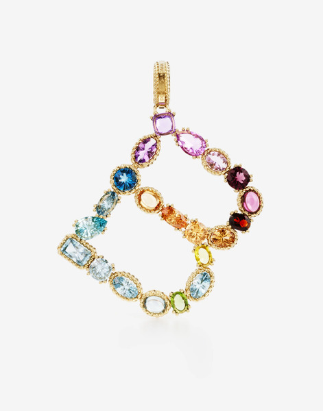  Dolce & Gabbana Charm B Lettering 18-carat Yellow Gold And Multicolored Gems - Woman Charms Gold Onesize 