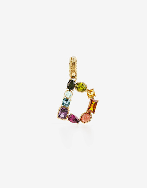  Dolce & Gabbana Charm D Lettering 18-carat Yellow Gold And Multicolored Gems - Woman Charms Gold Onesize 
