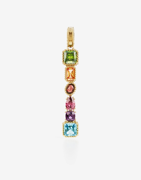  Dolce & Gabbana Charm I Lettering 18-carat Yellow Gold And Multicolored Gems - Woman Charms Gold Onesize 