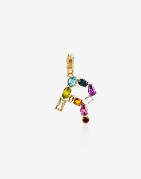  Dolce & Gabbana Charm R Lettering 18-carat Yellow Gold And Multicolored Gems - Woman Charms Gold Onesize 