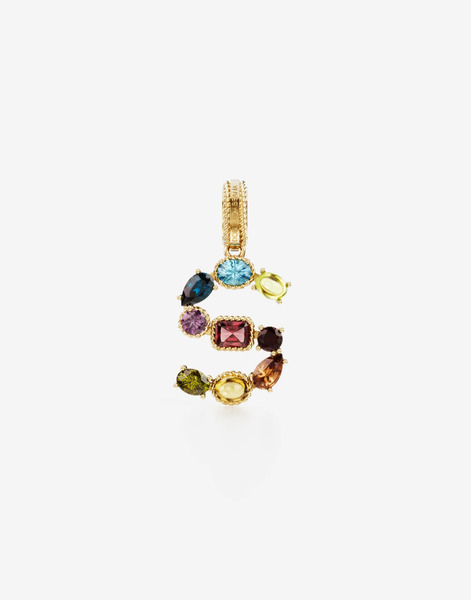  Dolce & Gabbana Charm S Lettering 18kt Yellow Gold And Multicolored Gems - Woman Charms Gold Onesize 