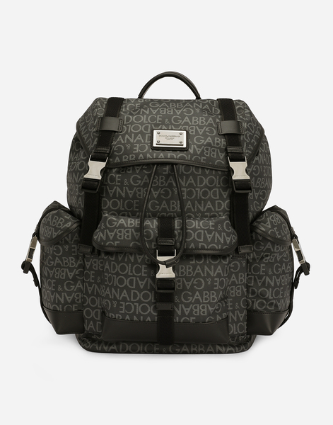  Dolce & Gabbana Coated Jacquard Backpack - Man Backpacks And Fanny Packs Multi-colored Fabric Onesize 