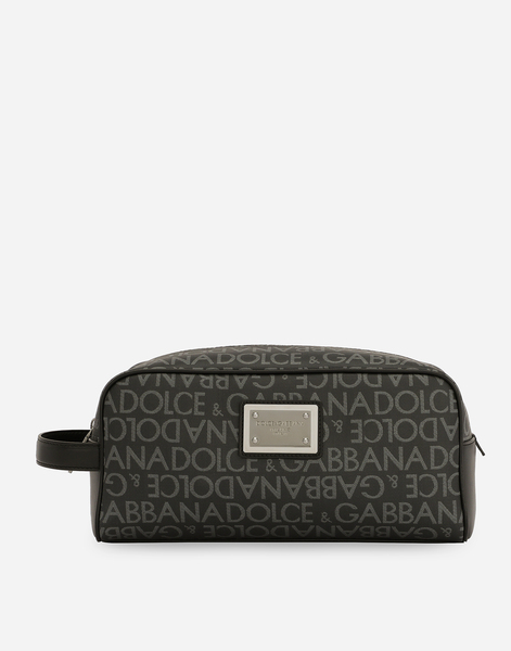  Dolce & Gabbana Coated Jacquard Toiletry Bag - Man Wallets And Small Leather Goods Multi-colored Fabric Onesize 