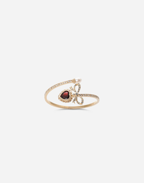  Dolce & Gabbana Devotion Bracelet 18 Carat Yellow Gold, Rhodolite Garnet And Sapphires - Woman Bracelets Gold M 