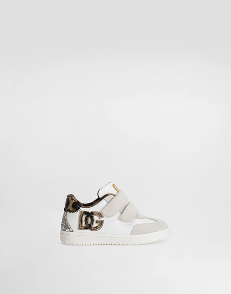  Dolce & Gabbana Dg Original Suede Calfskin And Glitter Sneakers - Woman Shoes For First Steps (19-26) Multi-colored 21 