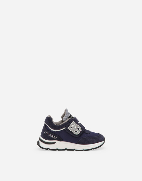  Dolce & Gabbana Dg Running Low-top Sneakers In Mesh And Split Leather - Man Shoes For First Steps (19-26) Blue 20 