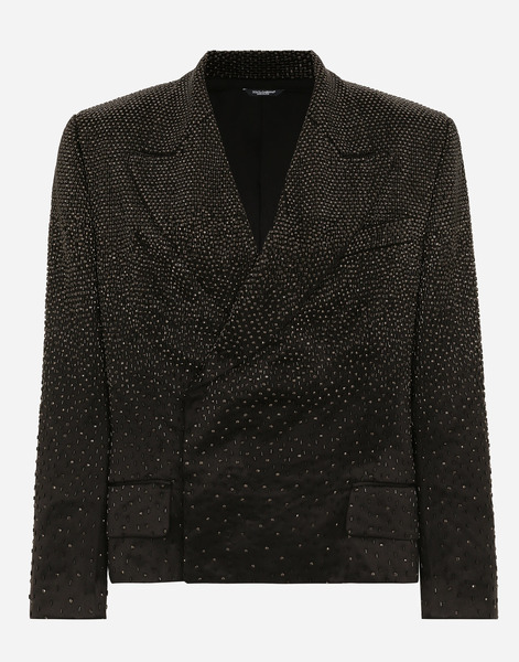  Dolce & Gabbana Double-breasted Sicilia-fit Jacket In Embroidered Satin - Man Suits And Blazers Multi-colored 46 