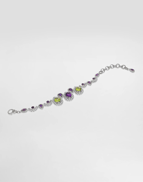  Dolce & Gabbana Eleganza Bracelet 18-carat White Gold, Amethysts, Peridots, And Sapphires - Woman Bracelets White Onesize 