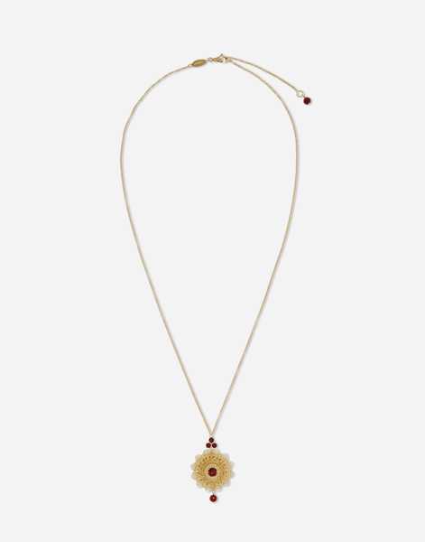  Dolce & Gabbana Filigree Pendant 18-carat Yellow Gold And Rhodolite Garnets - Woman Necklaces Gold Onesize 