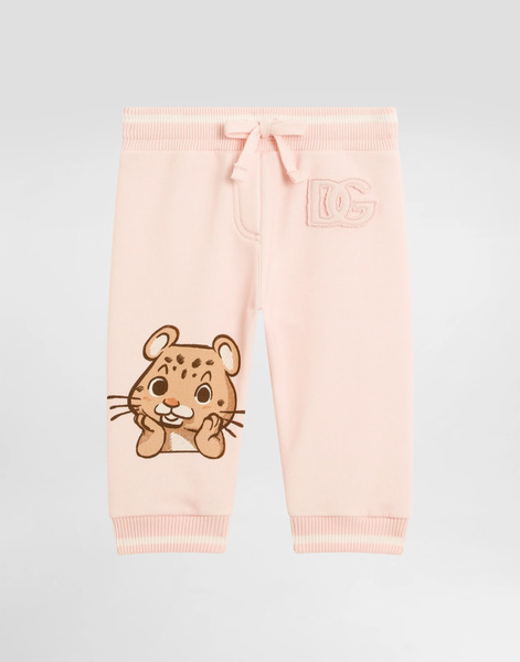  Dolce & Gabbana Fleece Trousers With Leopard Print - Woman Trousers And Skirts Multicolor 6/9 Months 