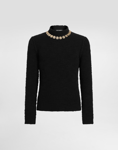  Dolce & Gabbana High-neck Wool Pullover - Man Sweaters And Cardigans Black 44 